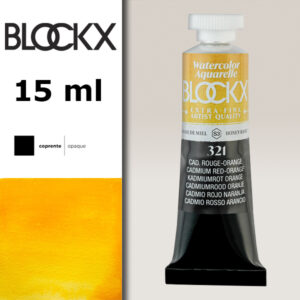 BX000 - 321 - Rosso Cadmio Aranciato S3 Colore Acquerello Extra Fine 15 ML BLOCKX