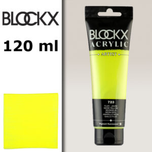 BX086 - 723 - Giallo Fluo 120 ML Acrilico Fine Artist BLOCKX