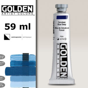 G059 - 1051 Blu Ceruleo Scuro Acrilico Extra Fine S9 Heavy Body 59 ML Golden