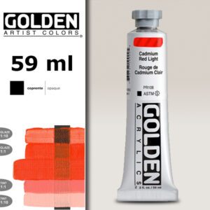 G023 - 1090 Rosso di Cadmio Chiaro Acrilico Extra Fine S9 Heavy Body 59 ML Golden