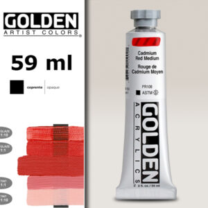 G027 - 1100 Rosso di Cadmio Medio Acrilico Extra Fine S9 Heavy Body 59 ML Golden