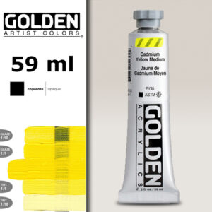 G010 - 1130 Giallo di Cadmio Medio S7 Acrilico Extra Fine Heavy Body 59 ML Golden