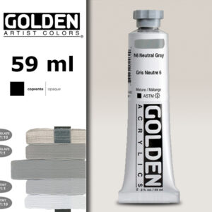 G113 - 1446 Grigio Neutro N6 S1 Acrilico Extra Fine Heavy Body 59 ML Golden