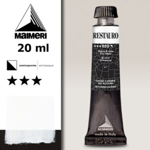 020 - Bianco di zinco Colori a Vernice 20 ML Restauro Maimeri