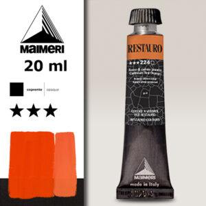 224 - Rosso di cadmio arancio Colori a Vernice 20 ML Restauro Maimeri