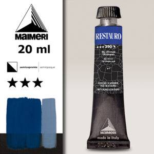 390 - Blu oltremare Colori a Vernice 20 ML Restauro Maimeri