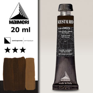 493 - Terra d'ombra naturale Colori a Vernice 20 ML Restauro Maimeri