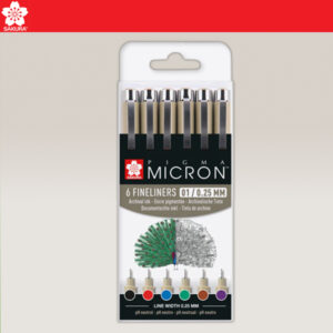 Pigma Micron Set 6 Fineliners 01 Inchiostro d'archivio Sakura