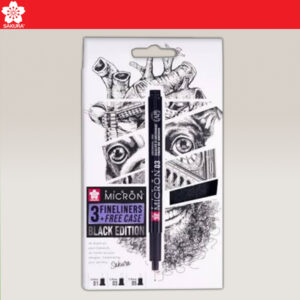 Pigma Micron Black Edition Set 3 Fineliners + Free Case Sakura