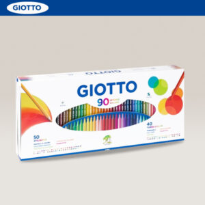 Confezione 90 pz. INTENSE COLORS | 50 Pastelli STILNOVO Ø 3,3 mm | 40 Pennarelli TURBO COLOR Ø 2,8 mm + Temperamatite GIOTTO