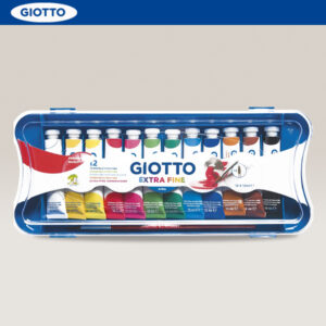Confezione 12 pz. Tempera EXTRA FINE 12 Tubi 12 ml + 1 Pennello GIOTTO