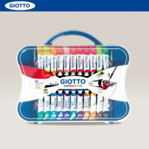Confezione 24 pz. Tempera EXTRA FINE 22 Tubi 12 ml + 2 Tubi 21 ml + Tavolozza + 2 Pennelli GIOTTO