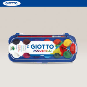 Confezione 12 pz. Acquerelli 12 Pastiglie Ø 30 mm + 1 Pennello GIOTTO