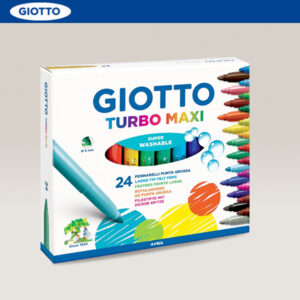 Confezione 24 pz. Pennarelli Colorati Punta Grossa TURBO MAXI Ø 5 mm GIOTTO