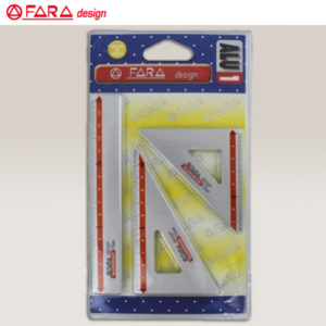 Blister 3 pz. MINI - Riga 15 cm + Coppia Squadre 12 cm Alluminio Fara