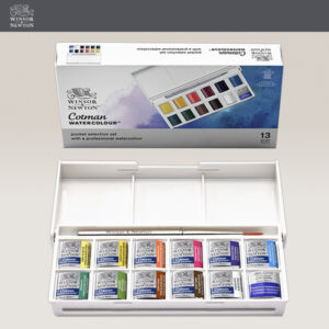 Set Tascabile Schizzo Cotman 12 Pz. Mezzi Godet + Pennello Winsor e Newton