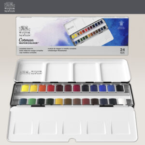 Confezione in Metallo Cotman Acquerelli Sketchers 24 Mezzi Godet Winsor e Newton