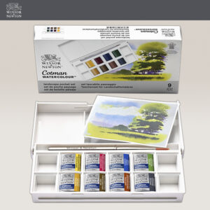 Set Tascabile Paesaggio Cotman 9 Pz. Mezzi Godet Winsor e Newton