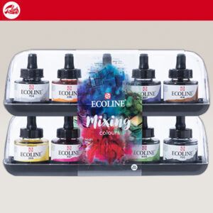 Set Mixing Colours 10 Flaconi con Pipetta Integrata da 30 ML Acquerelli Liquidi Ecoline Talens