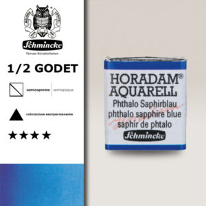 477 - blu safiro ftalo Acquerello 1/2 Godet Horadam Schmincke