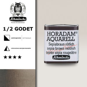 662 - tinta bruno seppia rossastro Acquerello 1/2 Godet Horadam Schmincke