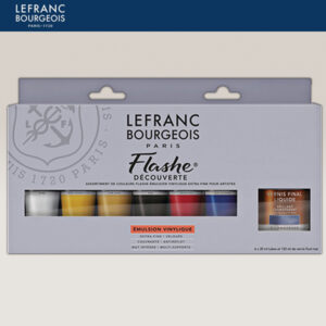 Set 6 Tubi da 20 ML Acrilico Flashe Extra Fine + Vernice Finale Opaca Lefranc Bourgeois