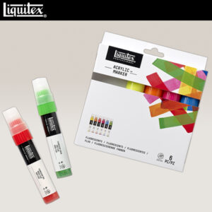 Set 6 Marker Punta Larga Colori Fluo Liquitex