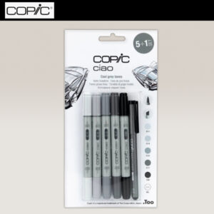 Copic Ciao Set 5 + 1 Toni Grigio (Grey Tones)